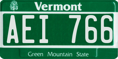 VT license plate AEI766