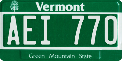 VT license plate AEI770