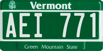 VT license plate AEI771