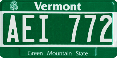 VT license plate AEI772