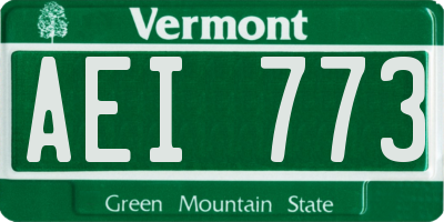 VT license plate AEI773