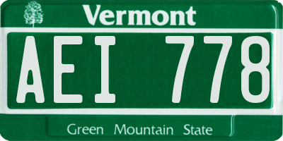 VT license plate AEI778