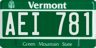 VT license plate AEI781
