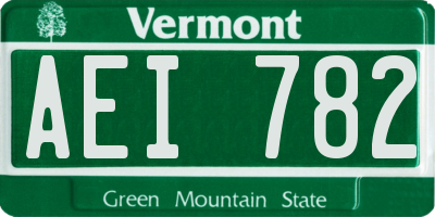 VT license plate AEI782