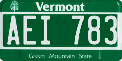 VT license plate AEI783