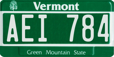 VT license plate AEI784