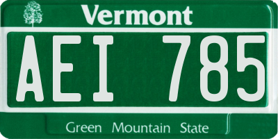 VT license plate AEI785
