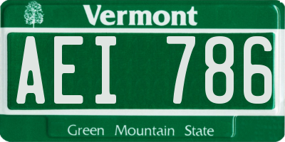 VT license plate AEI786