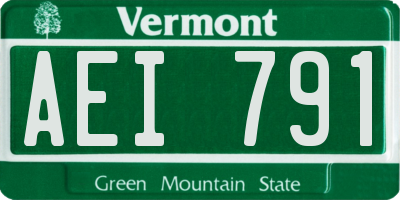 VT license plate AEI791