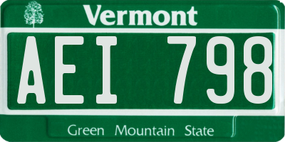 VT license plate AEI798