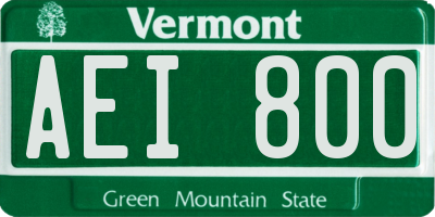 VT license plate AEI800