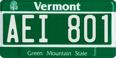 VT license plate AEI801