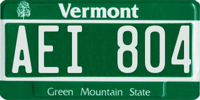 VT license plate AEI804