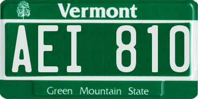 VT license plate AEI810