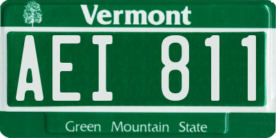 VT license plate AEI811