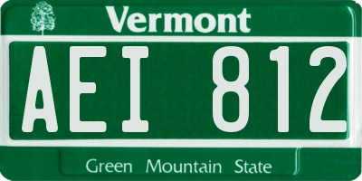 VT license plate AEI812
