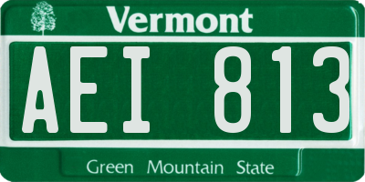 VT license plate AEI813