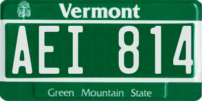 VT license plate AEI814