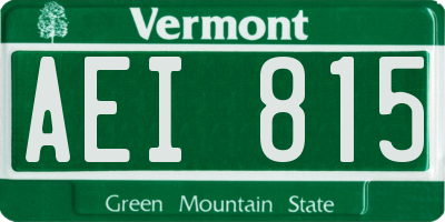 VT license plate AEI815