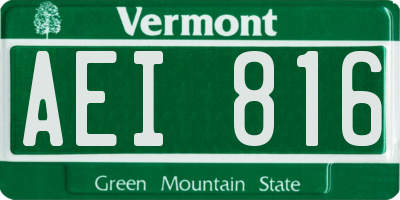 VT license plate AEI816