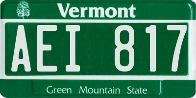 VT license plate AEI817