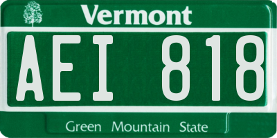 VT license plate AEI818