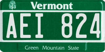 VT license plate AEI824