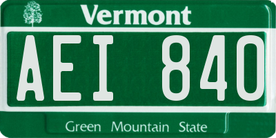 VT license plate AEI840