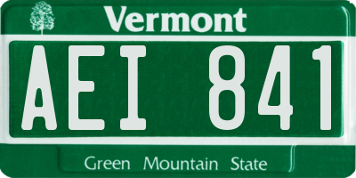 VT license plate AEI841