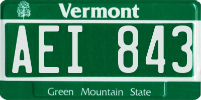 VT license plate AEI843