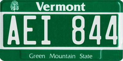 VT license plate AEI844