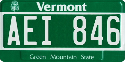 VT license plate AEI846