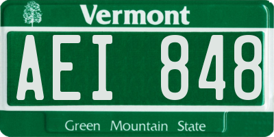 VT license plate AEI848