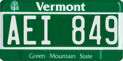 VT license plate AEI849