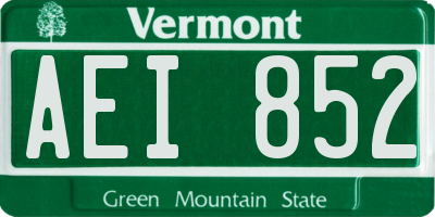 VT license plate AEI852
