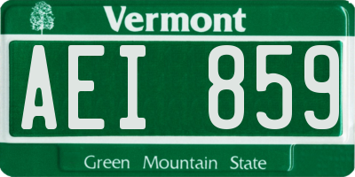 VT license plate AEI859