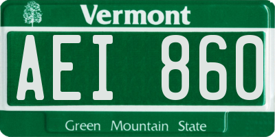 VT license plate AEI860