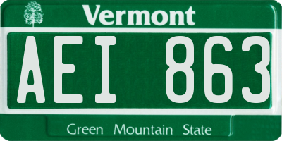 VT license plate AEI863