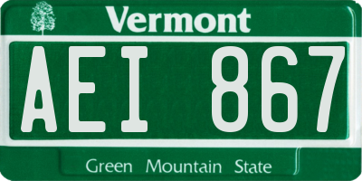 VT license plate AEI867