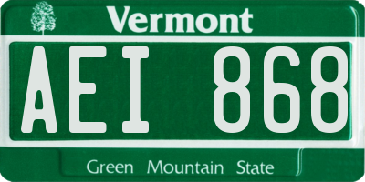 VT license plate AEI868