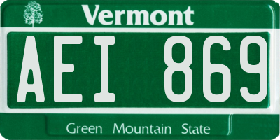 VT license plate AEI869