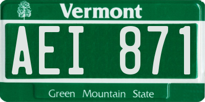 VT license plate AEI871