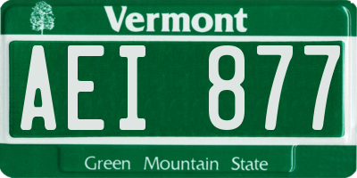 VT license plate AEI877