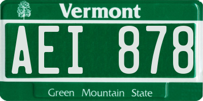 VT license plate AEI878