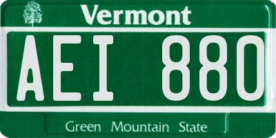 VT license plate AEI880