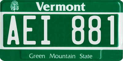 VT license plate AEI881