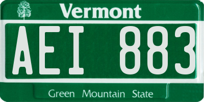 VT license plate AEI883