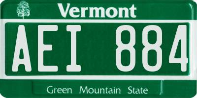 VT license plate AEI884