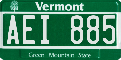 VT license plate AEI885