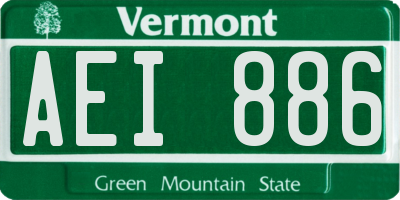 VT license plate AEI886